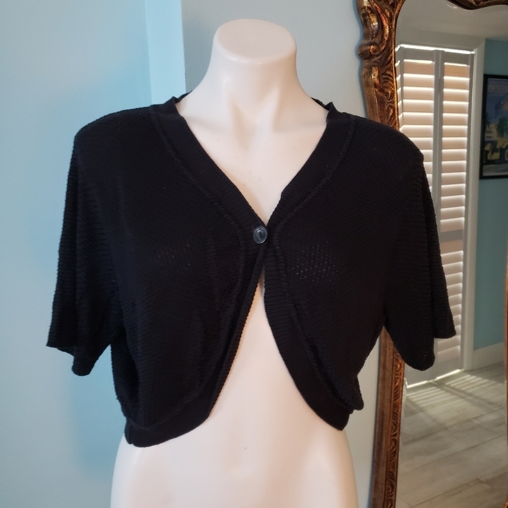 Lane Bryant Black Shrug Cropped Cardigan